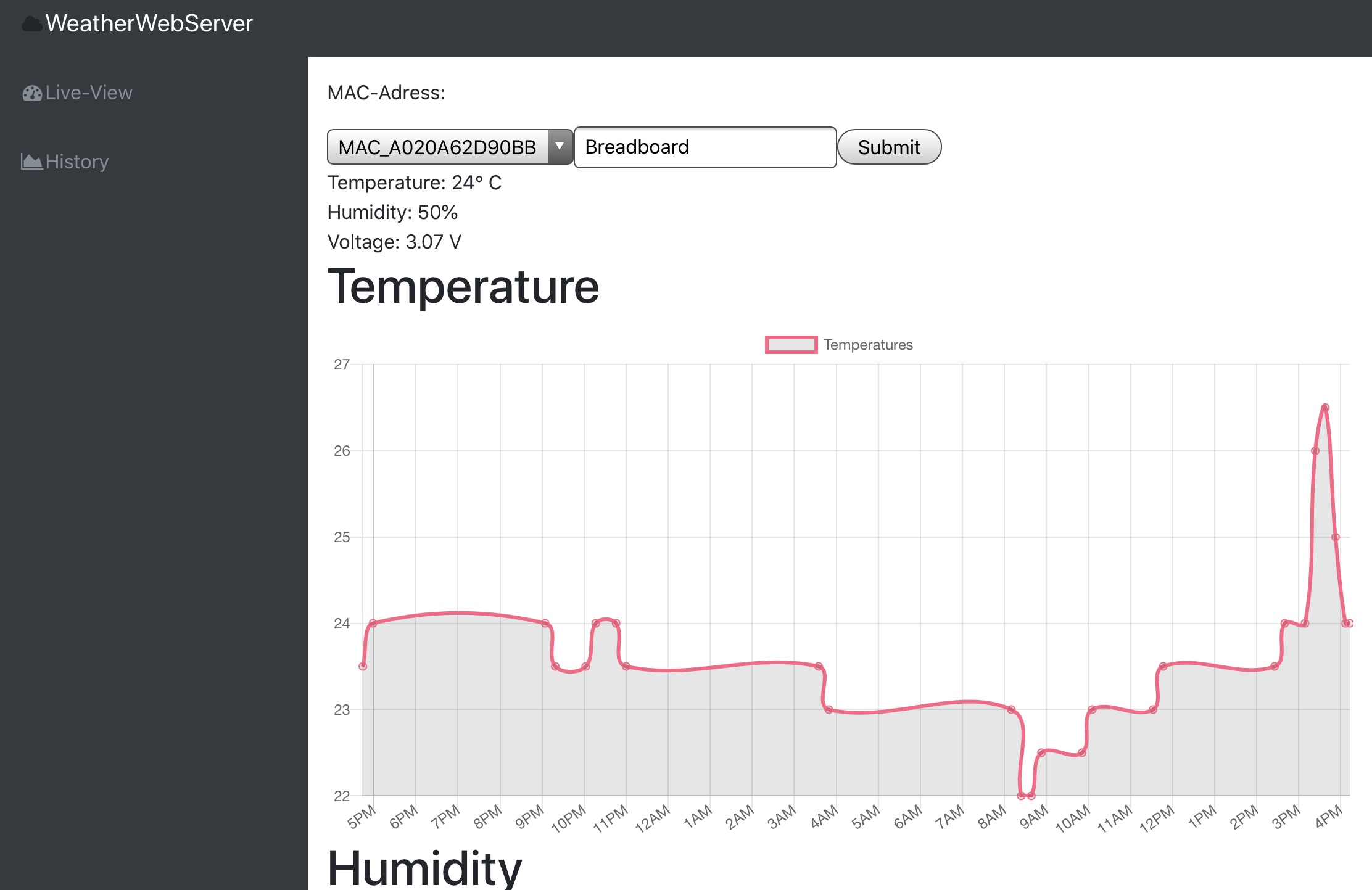 NodeJS weatherstation server